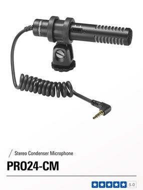 Audio Technica Black Stereo Condenser Camera Microphone